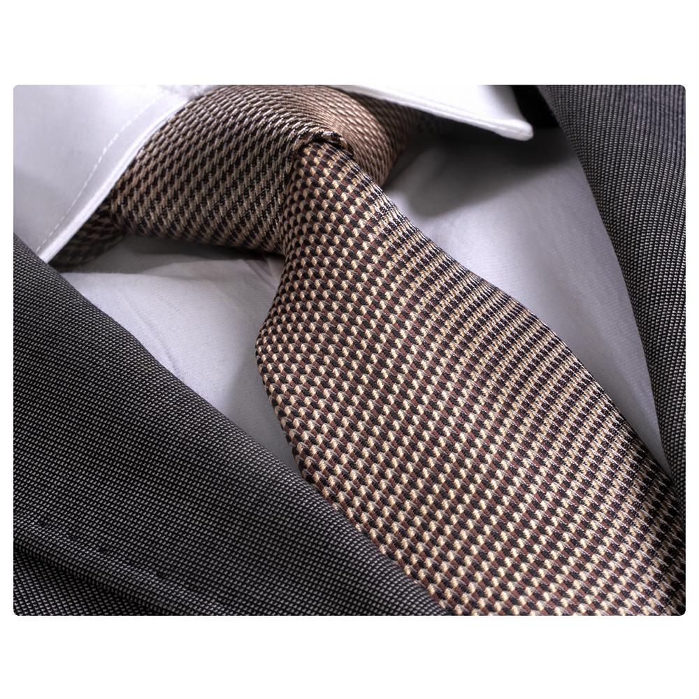 Gold Brown Herringbone, Men's Premium Neck Tie - The Emperor’s Lane