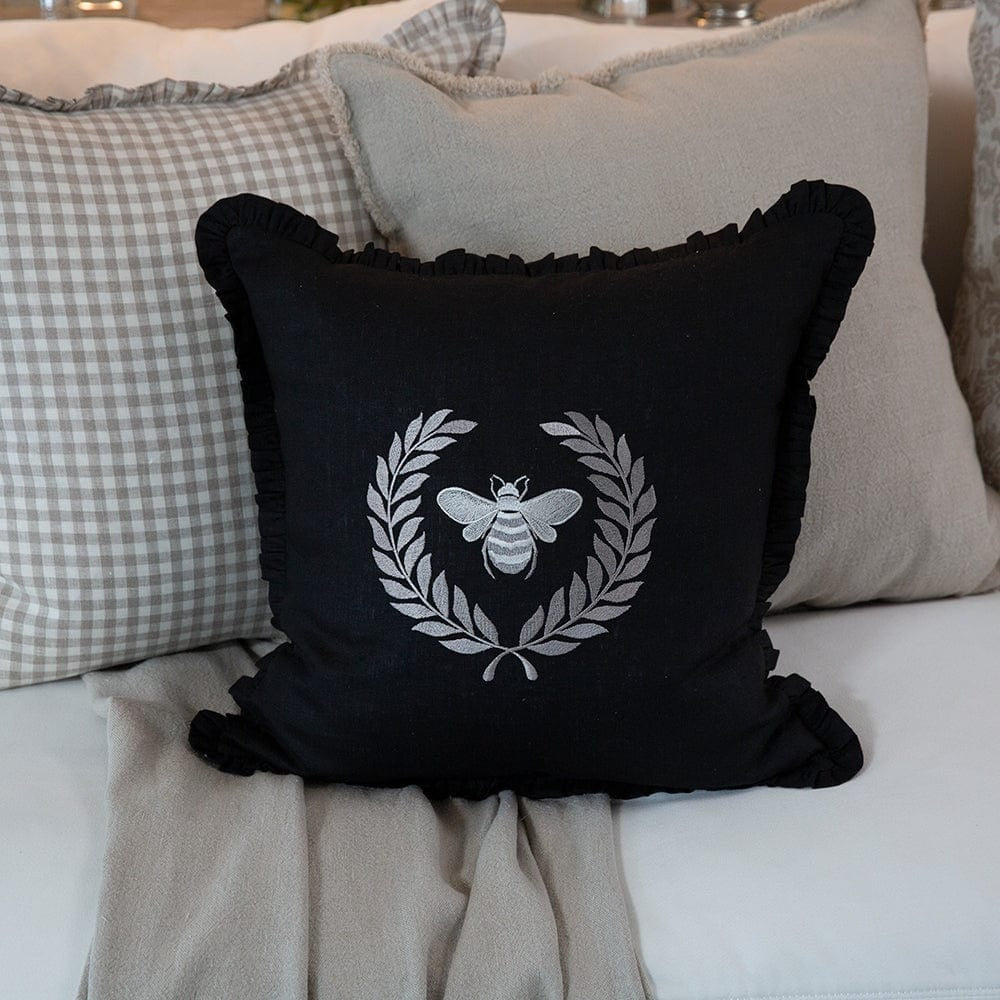 Bumble Bee Linen Throw Pillow - The Emperor's Lane