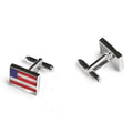 Rectangle Flag Inlay Cufflinks in Sterling Silver - The Emperor’s Lane