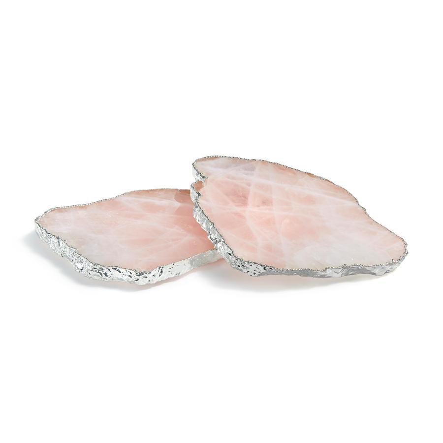 Kivita Rose Quartz Coaster, Silver - The Emperor’s Lane