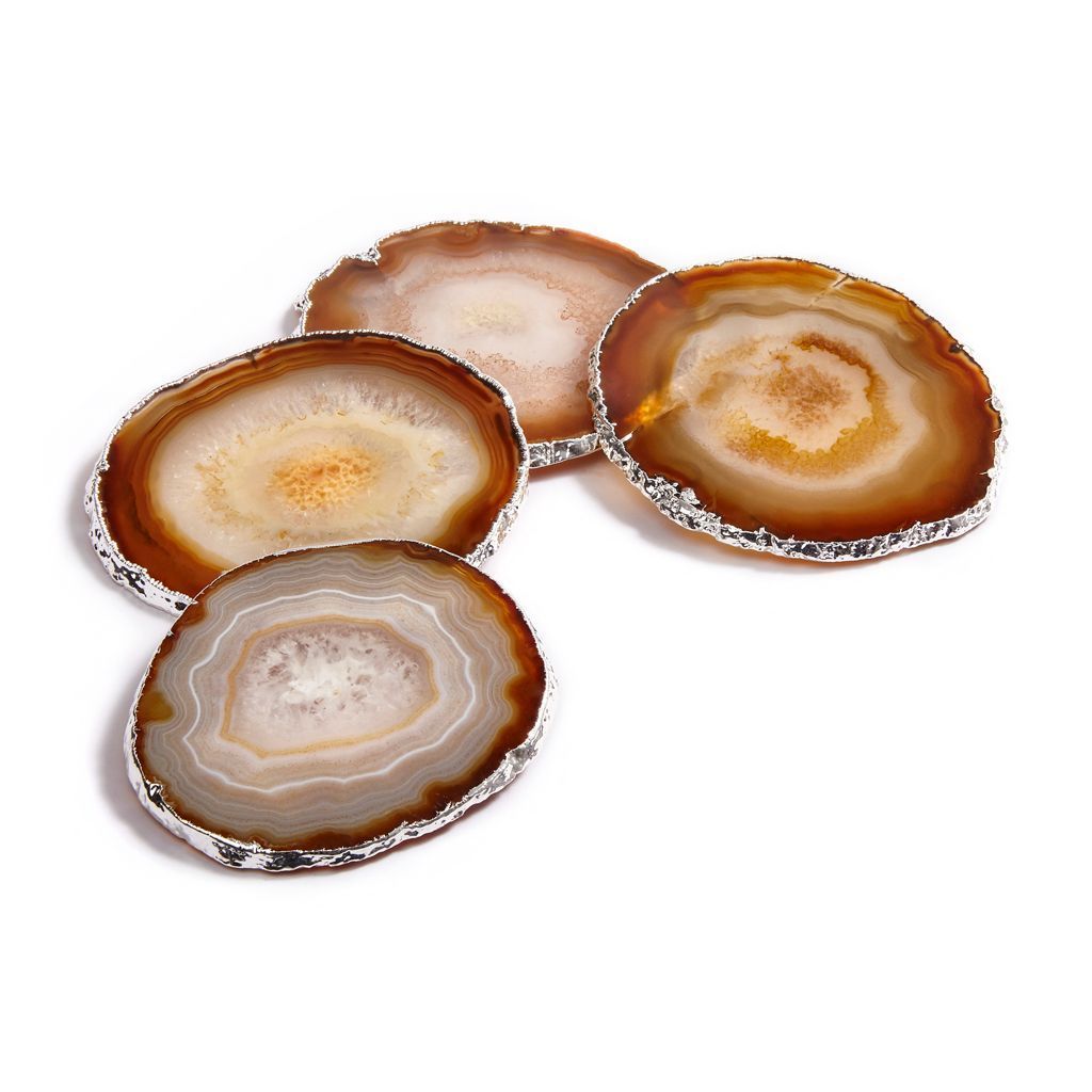 Lumino Coasters, Sand Agate - Silver - The Emperor’s Lane