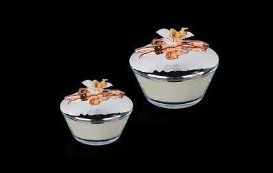 Orchid Flat Case Covered Candle Holder - The Emperor’s Lane