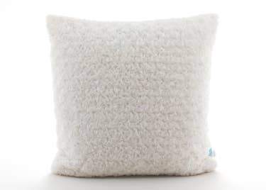 Luxe Rosebud Faux Fur Pillow, Ivory - The Emperor’s Lane