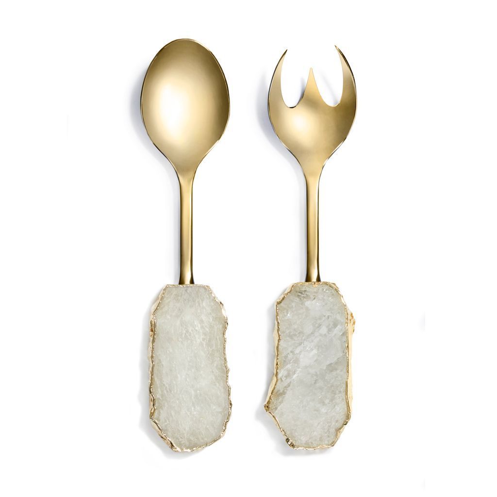Scossa Salad Servers, Gold - The Emperor’s Lane