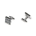 Square Black & White Check Inlay Cufflinks - The Emperor's Lane