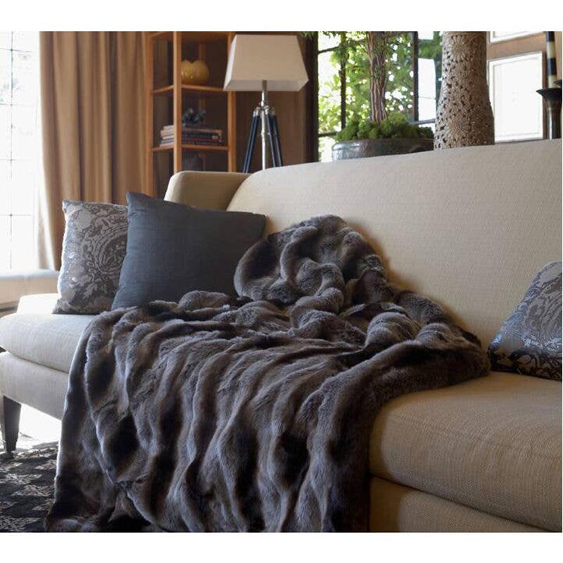Chinchilla Faux Fur Throw, Grey - The Emperor’s Lane