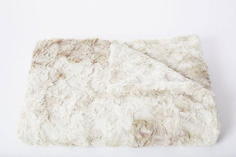 Marakech Faux Fur Throw, Cream and Beige - The Emperor’s Lane
