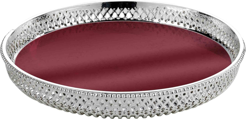 Resin Petit Tray, Silver-Red - The Emperor’s Lane