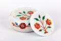 Orange Bouquet Marble Coasters with Stand, Set of 6 - The Emperor's Lane