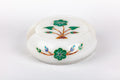 Green Daisy Marble Coasters with Stand, Set of 6 - The Emperor's Lane