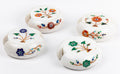 Orange Bouquet Marble Coasters with Stand, Set of 6 - The Emperor's Lane
