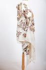 Gardenia Spring Embroidered Shawl - The Emperor’s Lane