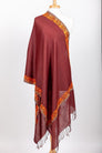 Langtang Brown Embroidered Shawl - The Emperor’s Lane