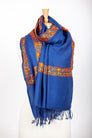 Kangri Royal Blue Embroidered Shawl - The Emperor’s Lane