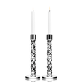 Carat Candlestick, Pair Medium in Silver - The Emperor’s Lane