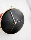 Linael leather Wall Clock Black - The Emperor's Lane