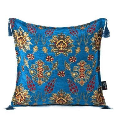 Turquoise Honeycomb Turkish Pillow - The Emperor’s Lane