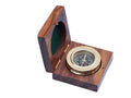Brass Paper Weight Compass with rosewood Box - The Emperor's Lane