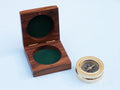 Brass Paper Weight Compass with rosewood Box - The Emperor's Lane