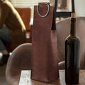 Brown Single-Bottle Wine Tote - The Emperor’s Lane