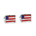 Rectangle Flag Inlay Cufflinks in Sterling Silver - The Emperor’s Lane