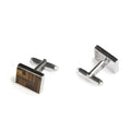 Rectangle Tiger Eye Inlay Cufflinks in Sterling Silver - The Emperor’s Lane