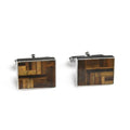 Rectangle Tiger Eye Inlay Cufflinks in Sterling Silver - The Emperor’s Lane