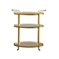 Lauren 3-Tier Bar Cart, Classic Gold - The Emperor's Lane