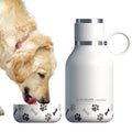 Dog Bowl With Water Bottle, Insulated White - The Emperor’s Lane