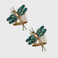 Dragonfly Napkin Rings, Emerald, Set of 2 - The Emperor's Lane