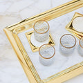 Dual Marble Tray, Carrara - Gold - The Emperor’s Lane