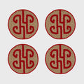 Chinoiserie Coaster, Ruby, Set of 4 - The Emperor’s Lane