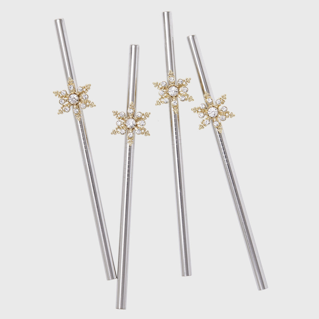 Snowflake Metal Cocktail Straws - The Emperor’s Lane