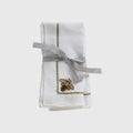 Stripey Bee Linen Dinner Napkins, White - The Emperor’s Lane