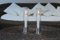 Brushed Steel Candle Holder with Storm Glass - The Emperor’s Lane
