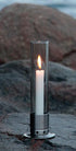 Brushed Steel Candle Holder with Storm Glass - The Emperor’s Lane