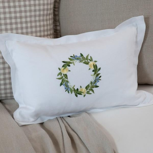 Lemon Wreath Decor Pillow - The Emperor's Lane