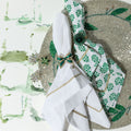 Printed Leaf Dinner Napkins, Green - The Emperor's Lane