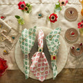Printed Leaf Dinner Napkins, Green - The Emperor's Lane