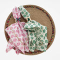 Printed Leaf Dinner Napkins, Green - The Emperor's Lane