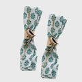 Printed Leaf Dinner Napkins, Green - The Emperor's Lane