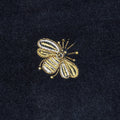 Embroidered Bee Fringe Pillow, Navy Velvet - The Emperor’s Lane