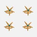 Starfish Skinny Napkin Rings, Gold, Set of 4 - The Emperor’s Lane