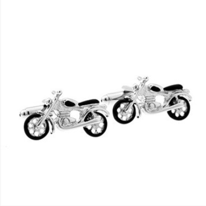 Silver and Black Motorbikes Cufflinks - The Emperor's Lane