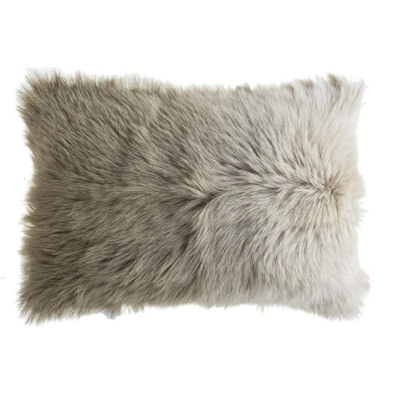 Lhasa Fur Lumbar Pillow, Beige - The Emperor’s Lane