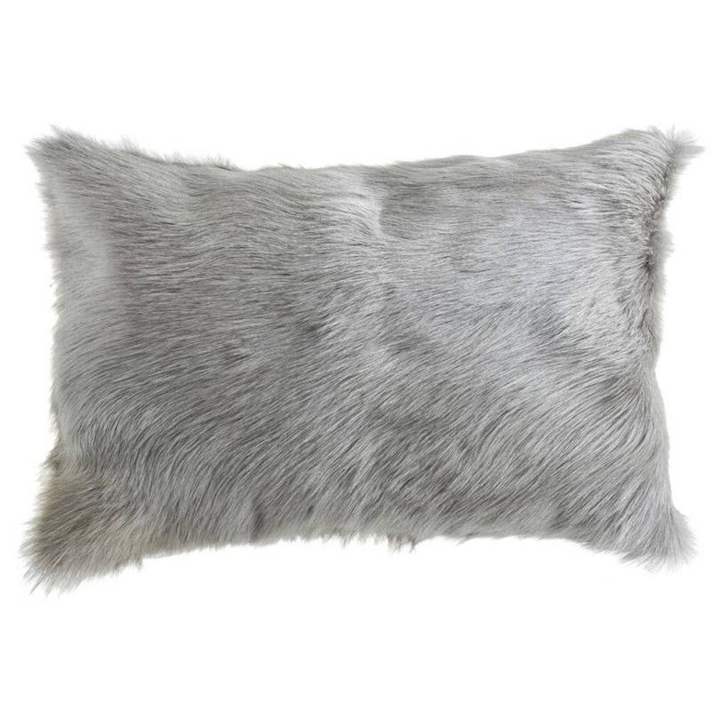 Lhasa Fur Lumbar Pillow, Grey - The Emperor’s Lane