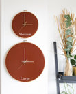 Linael Leather Wall Clock, Cognac - The Emperor's Lane