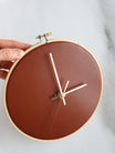 Linael Leather Wall Clock, Cognac - The Emperor's Lane