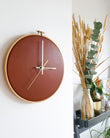 Linael Leather Wall Clock, Cognac - The Emperor's Lane