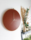 Linael Leather Wall Clock, Cognac - The Emperor's Lane